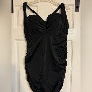 Cacique (Lane Bryant) black retro style bathing suit. Women’s size 24.